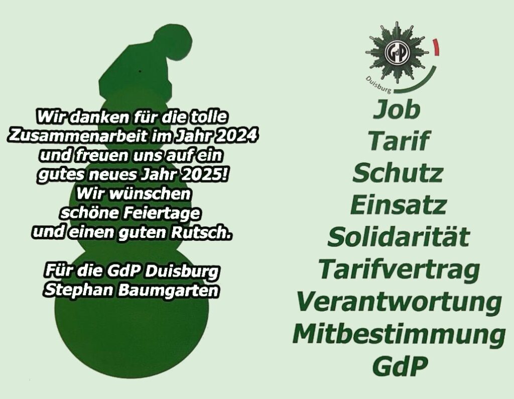 Weinachtsgruß GdP Duisburg